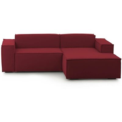 Talamo Italia - Festes Sofa Lidia, Großes Modulares 2-sitzer-sofa Mit Rechter Halbinsel, 100% Made In Italy, Modernes Sofa Aus Stoff, Cm 240x170h70, Rot Talamo Italia - Festes Sofa Lidia, Großes Modulares 2-sitzer-sofa Mit Rechter Halbinsel, 100% Made In Italy, Modernes Sofa Aus Stoff, Cm 240x170h70, Rot