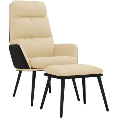 Relaxsessel Mit Hocker Creme Stoff Und Kunstleder Vidaxl Relaxsessel Mit Hocker Creme Stoff Und Kunstleder Vidaxl