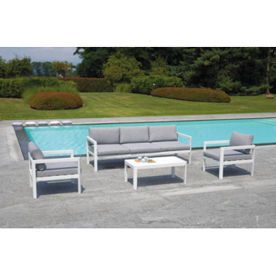 Sessel Mit Weißem Aluminiumgestell Und Aschgrauen Polstern Maligi Home Mg/senape Weiß Sessel Mit Weißem Aluminiumgestell Und Aschgrauen Polstern Maligi Home Mg/senape Weiß
