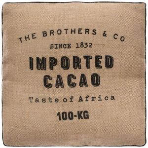 Bodenkissen Cacao aus Jute 40 × 40 cm Atmosphera Kastanienbraun