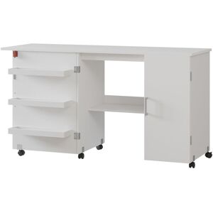 Nähtisch Carmen, Weiß, 148 x 75 cm mit 3 Regalfächer und Schrank, Vicco Nähtisch Carmen, Weiß, 148 x 75 cm mit 3 Regalfächer und Schrank, Vicco