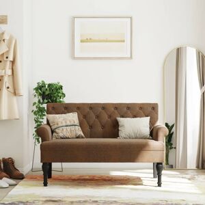 Vidaxl - Sitzbank Mit Rückenlehne Braun 120x62x75,5 Cm Wildleder-optik Vidaxl - Sitzbank Mit Rückenlehne Braun 120x62x75,5 Cm Wildleder-optik