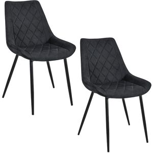Esszimmerstühle Mit Samt 2er Set Akord Sj.0488 Gepolsterter Gesteppter Stuhl Aus Velours In Schwarz Esszimmerstühle Mit Samt 2er Set Akord Sj.0488 Gepolsterter Gesteppter Stuhl Aus Velours In Schwarz