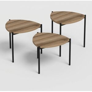 COTECOSY Set 3 Moderne, Stapelbare Couchtische Lenny Tris - Walnuss COTECOSY Set 3 Moderne, Stapelbare Couchtische Lenny Tris - Walnuss