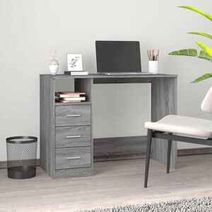 Schreibtisch Mit Schubladen Grau Sonoma 102x50x76 Cm - Vidaxl Schreibtisch Mit Schubladen Grau Sonoma 102x50x76 Cm - Vidaxl