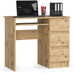 Pc-schreibtisch Akord A6 Rechts In Der Farbe Eiche Artisan Mit 3 Schubladen Und 1 Ablagen B90 X H77 X T50 Cm Pc-schreibtisch Akord A6 Rechts In Der Farbe Eiche Artisan Mit 3 Schubladen Und 1 Ablagen B90 X H77 X T50 Cm