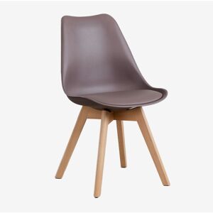 SKLUM Nordic Stuhl - Holzbeine, Polypropylen-Rücken, Bequemer Kunstlederkissen - Stuhl SKLUM Nordic Stuhl - Holzbeine, Polypropylen-Rücken, Bequemer Kunstlederkissen - Stuhl