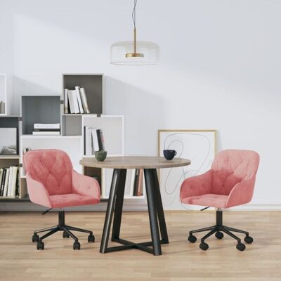 Vidaxl Rosa Velours Drehbare Esszimmerstühle - 2 Stück Vidaxl Rosa Velours Drehbare Esszimmerstühle - 2 Stück