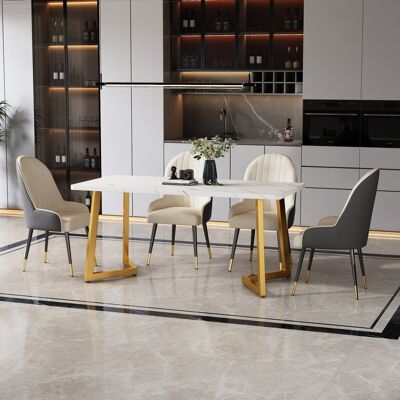 SANS MARQUE Tisch – 117x68x75 Cm – 10.9 Kg – Aus Mdf – Golden White – 117x68 Cm Esstisch SANS MARQUE Tisch – 117x68x75 Cm – 10.9 Kg – Aus Mdf – Golden White – 117x68 Cm Esstisch
