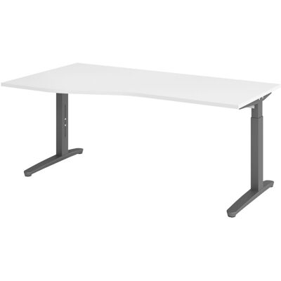 B.M. Bümö Schreibtisch Serie-xb Freiform: 180 X 100 Cm Weiß Graphit B.M. Bümö Schreibtisch Serie-xb Freiform: 180 X 100 Cm Weiß Graphit