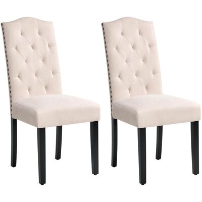 BELIANI Esszimmerstuhl 2er Set Shirley Stoff Hellbeige BELIANI Esszimmerstuhl 2er Set Shirley Stoff Hellbeige
