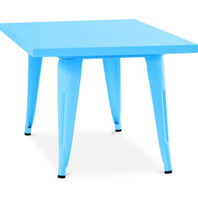 Privatefloor - Quadratischer Kindertisch - Industrial - Metall - 60cm - Stylix Turquoise Privatefloor - Quadratischer Kindertisch - Industrial - Metall - 60cm - Stylix Turquoise