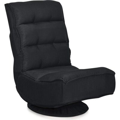 Costway - Bodenstuhl 360°drehbar, Mit 5-fach Verstellbarer Rückenlehne, Bis 120kg, Bodensessel, Lazy Sofa Schwarz Costway - Bodenstuhl 360°drehbar, Mit 5-fach Verstellbarer Rückenlehne, Bis 120kg, Bodensessel, Lazy Sofa Schwarz
