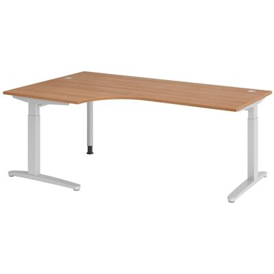 B.M. Bümö Schreibtisch Serie-xb Eckform: 200 X 120 Cm Nussbaum Silber B.M. Bümö Schreibtisch Serie-xb Eckform: 200 X 120 Cm Nussbaum Silber