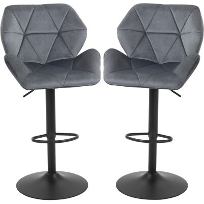 OEM Barhocker 2er Set, Gepolstert Barstuhl Mit Metallgestell, Lehne, Samtoptik, Höhenverstellbar 360° Drehbar OEM Barhocker 2er Set, Gepolstert Barstuhl Mit Metallgestell, Lehne, Samtoptik, Höhenverstellbar 360° Drehbar
