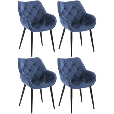 Clp - 4er Set Stuhl Tanna Samt Blau Clp - 4er Set Stuhl Tanna Samt Blau