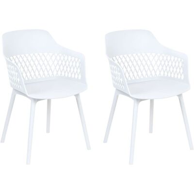 Beliani Weiße ALMIRA Esszimmerstühle - Set aus 2 - Modern Skandinavisches Design Beliani Weiße ALMIRA Esszimmerstühle - Set aus 2 - Modern Skandinavisches Design
