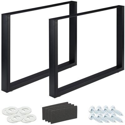 Relaxdays Tischkufen 2er Set, Bxh: 100x72 Cm, Metall Tischbeine Schreibtisch, Esstisch, Couchtisch, Industrial, Schwarz Relaxdays Tischkufen 2er Set, Bxh: 100x72 Cm, Metall Tischbeine Schreibtisch, Esstisch, Couchtisch, Industrial, Schwarz
