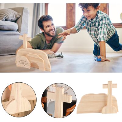 HEAT Osterdekoration Aus Holz Mit Auferstehungsszene Für Den Esstisch – Christliche Krippenfiguren HEAT Osterdekoration Aus Holz Mit Auferstehungsszene Für Den Esstisch – Christliche Krippenfiguren