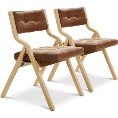 LIFERUN 2pcs Gepolsterte Klappstühle, Aus Gepolsterten Klappstühlen Aus Holz, Tragbare Sitzmöbel Zum Selbstaufbau, Geeignet Für Gäste, Küchen, Büros, Hochzeiten Und Partys Braun, Leinen LIFERUN 2pcs Gepolsterte Klappstühle, Aus Gepolsterten Klappstühlen Aus Holz, Tragbare Sitzmöbel Zum Selbstaufbau, Geeignet Für Gäste, Küchen, Büros, Hochzeiten Und Partys Braun, Leinen