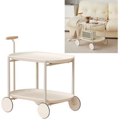 JUTE Mobiler Beistelltisch Auf Rollen, Couchtisch, Minimalistischer Nachttisch Für Kleine Wohnzimmer Oder Wohnungen, Trendiger, Kreativer Wagen Auf Instagram, Weiß JUTE Mobiler Beistelltisch Auf Rollen, Couchtisch, Minimalistischer Nachttisch Für Kleine Wohnzimmer Oder Wohnungen, Trendiger, Kreativer Wagen Auf Instagram, Weiß