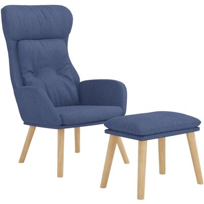 Relaxsessel Mit Hocker Blau Stoff Vidaxl Relaxsessel Mit Hocker Blau Stoff Vidaxl