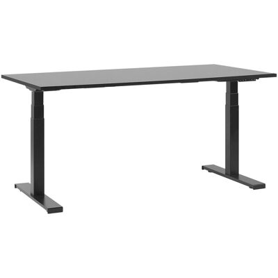 Beliani - Schreibtisch Schwarz Spanplatte 160x72 Cm Mit Metallgestell Elektrisch Höhenverstellbar Rechteckig Büro Arbeitszimmer Möbel Beliani - Schreibtisch Schwarz Spanplatte 160x72 Cm Mit Metallgestell Elektrisch Höhenverstellbar Rechteckig Büro Arbeitszimmer Möbel