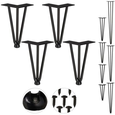 Relaxdays - Hairpin Legs, 4er Set, 3 Streben, Metall, Haarnadel Tischbein Für Hocker, Tisch & Schrank, 20 Cm Hoch, Schwarz Relaxdays - Hairpin Legs, 4er Set, 3 Streben, Metall, Haarnadel Tischbein Für Hocker, Tisch & Schrank, 20 Cm Hoch, Schwarz