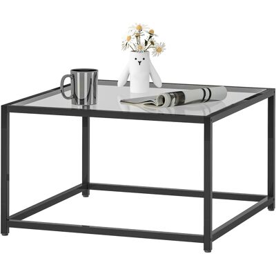 OEM Beistelltisch Quadratisch Nachttisch Mit Hartglas-tischplatte, Couchtisch Mit Beinen Aus Stahl 68 X 68 X 39 Cm Schwarz OEM Beistelltisch Quadratisch Nachttisch Mit Hartglas-tischplatte, Couchtisch Mit Beinen Aus Stahl 68 X 68 X 39 Cm Schwarz
