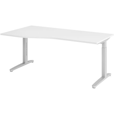 B.M. Bümö Schreibtisch Serie-xb Freiform: 180 X 100 Cm Weiß Silber B.M. Bümö Schreibtisch Serie-xb Freiform: 180 X 100 Cm Weiß Silber