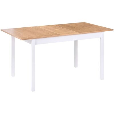 BELIANI Esszimmertisch Gummiholzbaum / Weiss 120/150 X 80 Cm Ausziehbar Esszimmer Küche BELIANI Esszimmertisch Gummiholzbaum / Weiss 120/150 X 80 Cm Ausziehbar Esszimmer Küche