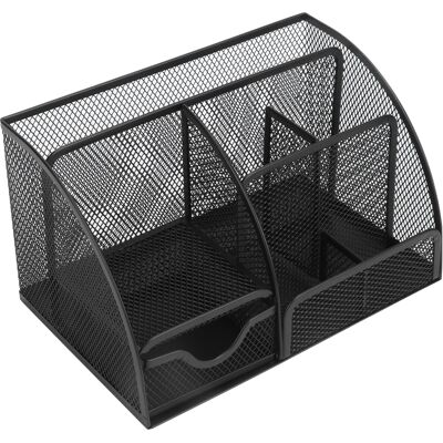 HEAT Schreibtisch-stiftehalter Aus Netzgewebe Mit 7 Fächern, Multifunktional, Schwarz, Robust, Für Zuhause Und Büro HEAT Schreibtisch-stiftehalter Aus Netzgewebe Mit 7 Fächern, Multifunktional, Schwarz, Robust, Für Zuhause Und Büro