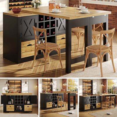 SANS MARQUE Ausziehbarer Kücheninsel-esstisch – 120x40x72 Cm – 50 Kg – Aus Mdf – Exzellente Verarbeitung Und Hochwertige Materialien – Großzügiger Stauraum SANS MARQUE Ausziehbarer Kücheninsel-esstisch – 120x40x72 Cm – 50 Kg – Aus Mdf – Exzellente Verarbeitung Und Hochwertige Materialien – Großzügiger Stauraum