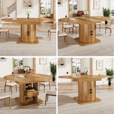 SANS MARQUE Esstisch Ausziehbar – 118x118x76 Cm – 50 Kg – Aus Mdf – Exzellente Verarbeitung – Ausreichend Stauraum – Flexible – Runder Esstisch SANS MARQUE Esstisch Ausziehbar – 118x118x76 Cm – 50 Kg – Aus Mdf – Exzellente Verarbeitung – Ausreichend Stauraum – Flexible – Runder Esstisch