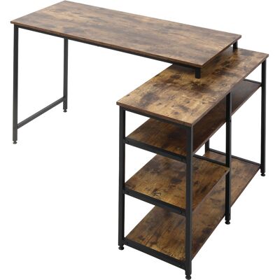 Eckschreibtisch Winkelschreibtisch Pc-tisch Computertisch Bürotisch Regal Schublade L-form Spanplatte Metall Rustikales Braun 135 X 90 X 79 Cm - Homcom Eckschreibtisch Winkelschreibtisch Pc-tisch Computertisch Bürotisch Regal Schublade L-form Spanplatte Metall Rustikales Braun 135 X 90 X 79 Cm - Homcom