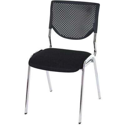 Besucherstuhl Hhg-877, Konferenzstuhl Stapelbar, Stoff/textil Sitz Schwarz, Füße Chrom Besucherstuhl Hhg-877, Konferenzstuhl Stapelbar, Stoff/textil Sitz Schwarz, Füße Chrom