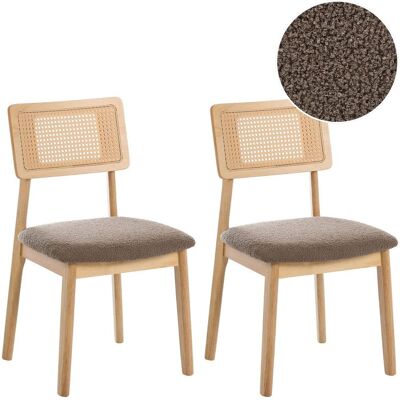 BELIANI Esszimmerstuhl 2er Set Embar Holz Hellbraun / Taupe BELIANI Esszimmerstuhl 2er Set Embar Holz Hellbraun / Taupe