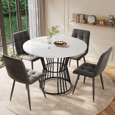 SANS MARQUE Tisch – 15.3 Kg – Aus Mdf – Einzigartiges Design – Multifunktionaler Esstisch – Stabiles Metallgestell – Exquisites Marmormuster – Ob Im SANS MARQUE Tisch – 15.3 Kg – Aus Mdf – Einzigartiges Design – Multifunktionaler Esstisch – Stabiles Metallgestell – Exquisites Marmormuster – Ob Im
