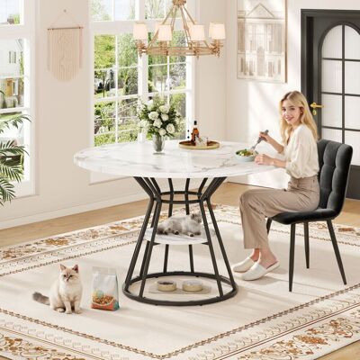 SANS MARQUE Runder Esstisch Küchentisch Frühstückstisch Metallbeine Marmormuster Gold/schwarz – 100x100x76 Cm – 15 Kg – Aus Metall – Tischmaße: Tischplatte Mit SANS MARQUE Runder Esstisch Küchentisch Frühstückstisch Metallbeine Marmormuster Gold/schwarz – 100x100x76 Cm – 15 Kg – Aus Metall – Tischmaße: Tischplatte Mit