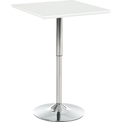 Bartisch Bistrotisch Pub Höhenverstellbarer Quadratischer Stehtisch Tisch Stahl Weiß 60 X 60 X 69-92 Cm - Homcom Bartisch Bistrotisch Pub Höhenverstellbarer Quadratischer Stehtisch Tisch Stahl Weiß 60 X 60 X 69-92 Cm - Homcom