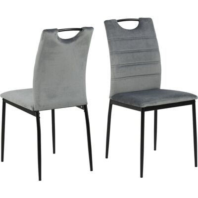 EBUY24 Dia Esszimmerstuhl Velour Grau. EBUY24 Dia Esszimmerstuhl Velour Grau.