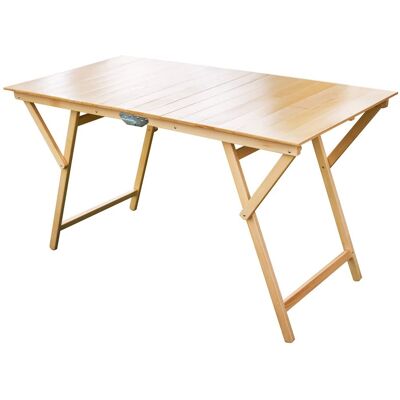 BRIXO Klappbarer Tisch Laura Aus Natürlichem Holz 70x140x72 BRIXO Klappbarer Tisch Laura Aus Natürlichem Holz 70x140x72