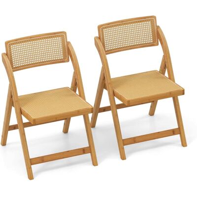 NORTHIX Klappstühle Aus Rattan, Bambusrahmen, 360° Drehbare Rückenlehne NORTHIX Klappstühle Aus Rattan, Bambusrahmen, 360° Drehbare Rückenlehne