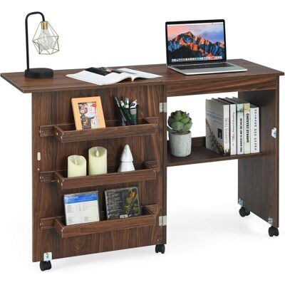 Costway 2 In 1 Naehschrank Und Schreibtisch, Naehtisch Klappbar, Naehmaschinentisch Rollbar, Naehmaschinenschrank, Mehrzwecktisch, Arbeitstisch Fuer Wohnzimmer, Schlafzimmer Und Buero, 59x40x79,5 Cm K Costway 2 In 1 Naehschrank Und Schreibtisch, Naehtisch Klappbar, Naehmaschinentisch Rollbar, Naehmaschinenschrank, Mehrzwecktisch, Arbeitstisch Fuer Wohnzimmer, Schlafzimmer Und Buero, 59x40x79,5 Cm K