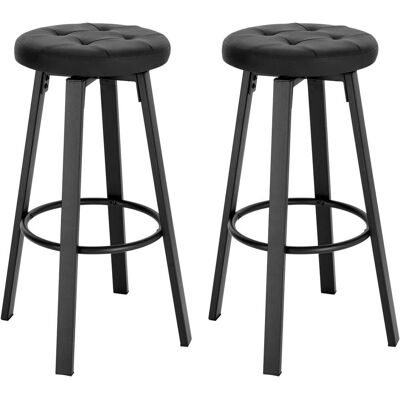 Woltu Barhocker 2er Set, Mit Drehbarem Sitz, Gepolsterer Hocker Mit Kunstleder-bezug, 120 Kg Belastbar Anthrazit Woltu Barhocker 2er Set, Mit Drehbarem Sitz, Gepolsterer Hocker Mit Kunstleder-bezug, 120 Kg Belastbar Anthrazit