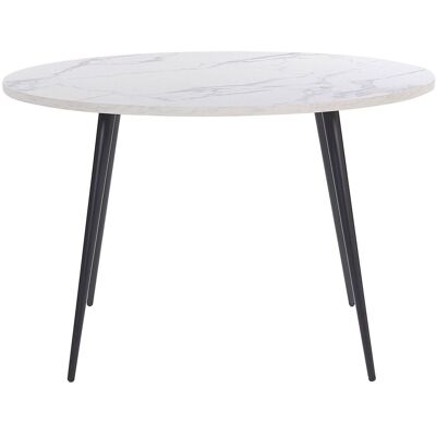 BELIANI Esstisch Weiß / Schwarz ⌀ 120 Cm Aus Mdf-platte Und Metall In Marmoroptik Wohnzimmer Esszimmer Salon Küche Rund Minimalistisch Modern BELIANI Esstisch Weiß / Schwarz ⌀ 120 Cm Aus Mdf-platte Und Metall In Marmoroptik Wohnzimmer Esszimmer Salon Küche Rund Minimalistisch Modern