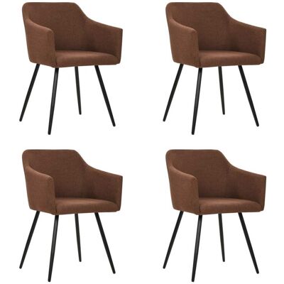 Esszimmerstühle 4 Stk. Braun Stoff Vidaxl Esszimmerstühle 4 Stk. Braun Stoff Vidaxl