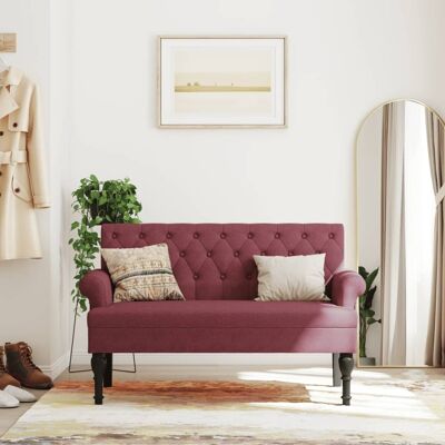 Vidaxl - Sitzbank Mit Rückenlehne Weinrot 120x62x75,5 Cm Stoff Vidaxl - Sitzbank Mit Rückenlehne Weinrot 120x62x75,5 Cm Stoff