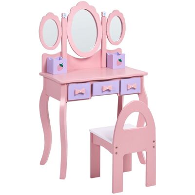 BELIANI Kinderschminktisch Mit Stuhl Rosabelle Rosa BELIANI Kinderschminktisch Mit Stuhl Rosabelle Rosa