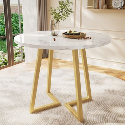 SANS MARQUE Runder Esstisch – 9 Kg – Aus Mdf – Einzigartiges Design – Multifunktionaler Esstisch – Stabiles Metallgestell – Exquisites – Geeignet Für Esszimmer SANS MARQUE Runder Esstisch – 9 Kg – Aus Mdf – Einzigartiges Design – Multifunktionaler Esstisch – Stabiles Metallgestell – Exquisites – Geeignet Für Esszimmer